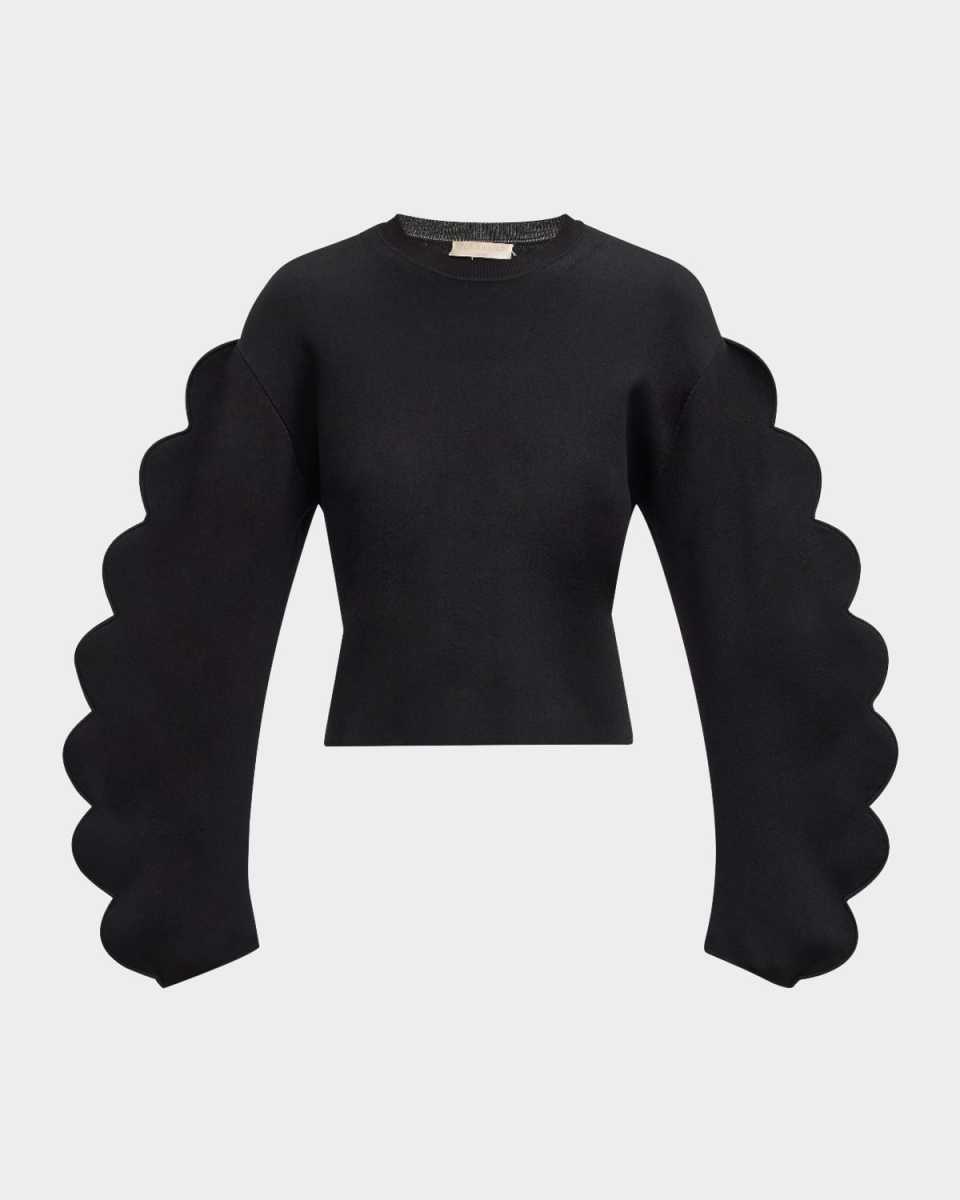 Ivy Scallop-Sleeve Pullov